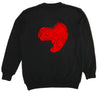 Crewneck Black Original With Great Care Crewneck /Red Heart - WGC Apparel